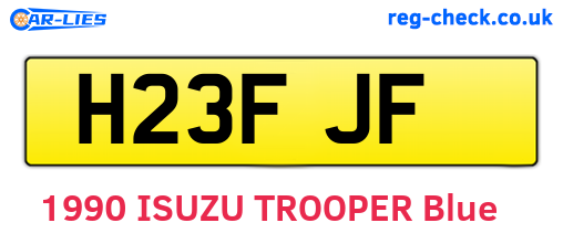 H23FJF are the vehicle registration plates.