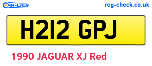 H212GPJ are the vehicle registration plates.