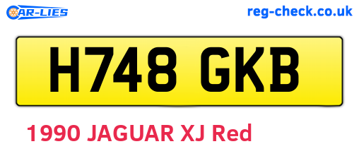 H748GKB are the vehicle registration plates.