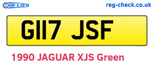 G117JSF are the vehicle registration plates.
