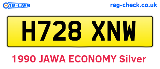 H728XNW are the vehicle registration plates.