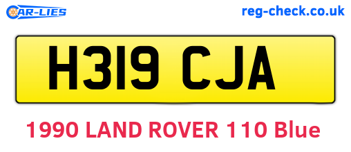 H319CJA are the vehicle registration plates.