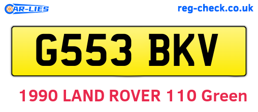 G553BKV are the vehicle registration plates.