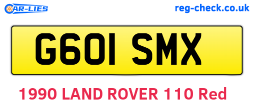 G601SMX are the vehicle registration plates.