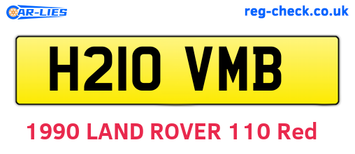 H210VMB are the vehicle registration plates.