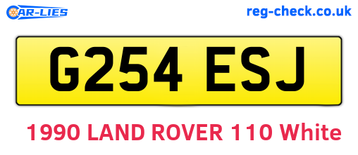 G254ESJ are the vehicle registration plates.