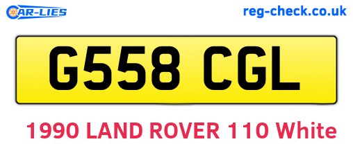 G558CGL are the vehicle registration plates.