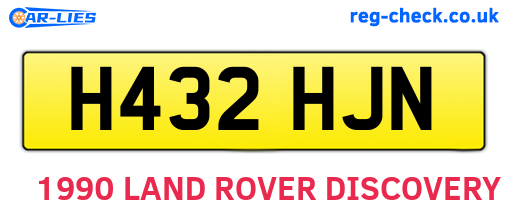 H432HJN are the vehicle registration plates.