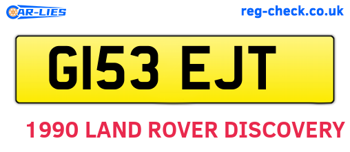 G153EJT are the vehicle registration plates.