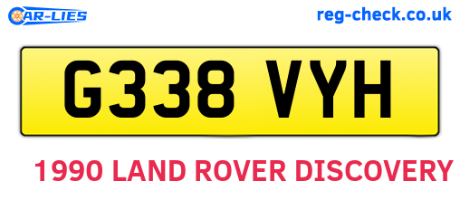 G338VYH are the vehicle registration plates.