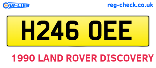 H246OEE are the vehicle registration plates.
