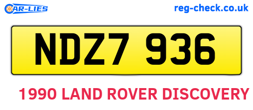 NDZ7936 are the vehicle registration plates.