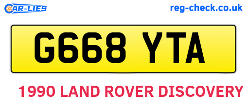 G668YTA are the vehicle registration plates.