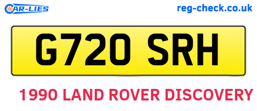 G720SRH are the vehicle registration plates.