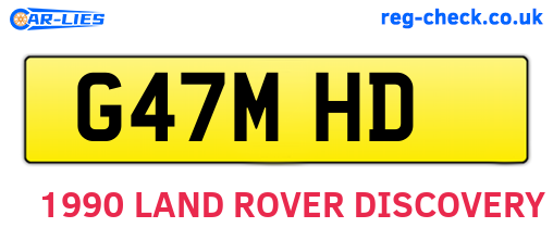 G47MHD are the vehicle registration plates.