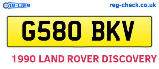 G580BKV are the vehicle registration plates.
