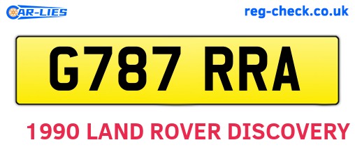 G787RRA are the vehicle registration plates.