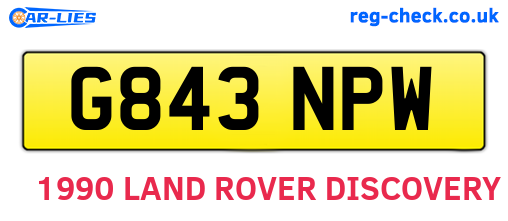 G843NPW are the vehicle registration plates.