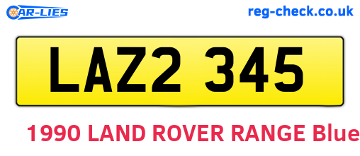 LAZ2345 are the vehicle registration plates.