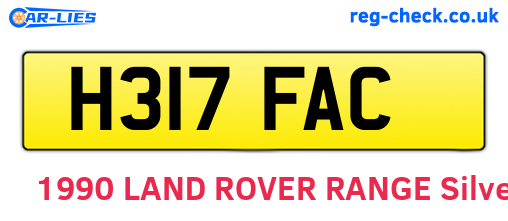 H317FAC are the vehicle registration plates.