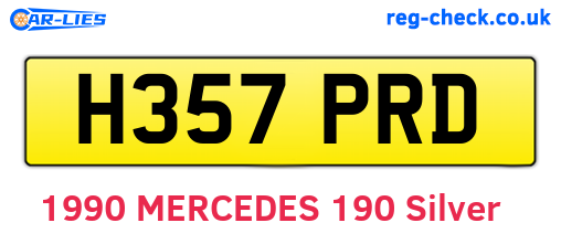 H357PRD are the vehicle registration plates.