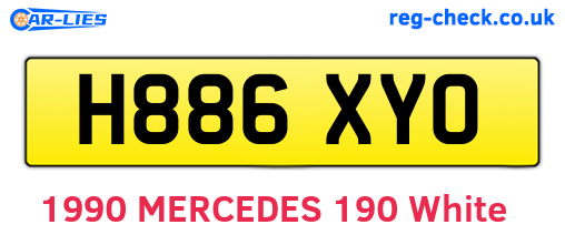 H886XYO are the vehicle registration plates.