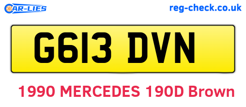 G613DVN are the vehicle registration plates.
