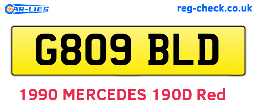 G809BLD are the vehicle registration plates.