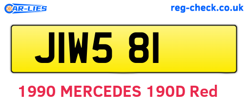 JIW581 are the vehicle registration plates.