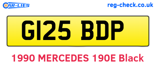 G125BDP are the vehicle registration plates.