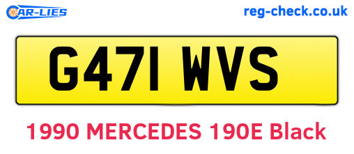 G471WVS are the vehicle registration plates.