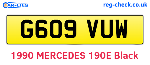 G609VUW are the vehicle registration plates.