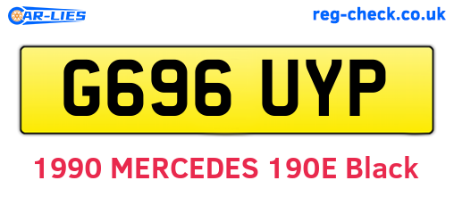 G696UYP are the vehicle registration plates.