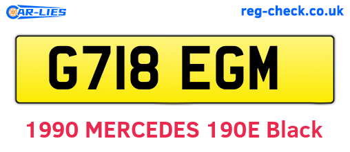 G718EGM are the vehicle registration plates.