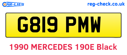 G819PMW are the vehicle registration plates.