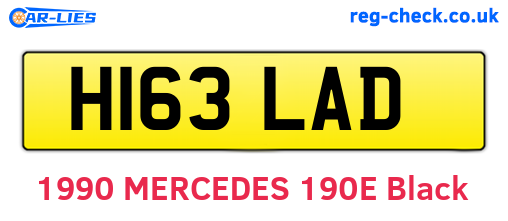 H163LAD are the vehicle registration plates.