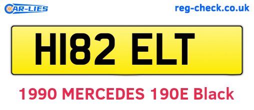 H182ELT are the vehicle registration plates.