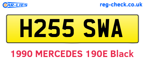 H255SWA are the vehicle registration plates.