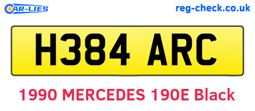 H384ARC are the vehicle registration plates.