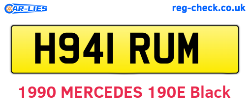 H941RUM are the vehicle registration plates.