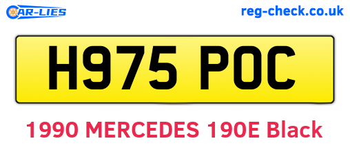 H975POC are the vehicle registration plates.