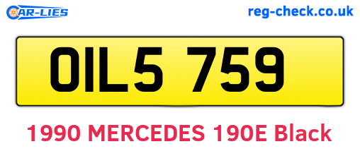 OIL5759 are the vehicle registration plates.