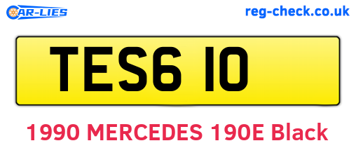 TES610 are the vehicle registration plates.
