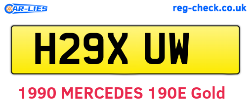 H29XUW are the vehicle registration plates.