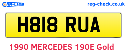 H818RUA are the vehicle registration plates.