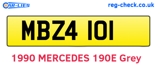 MBZ4101 are the vehicle registration plates.