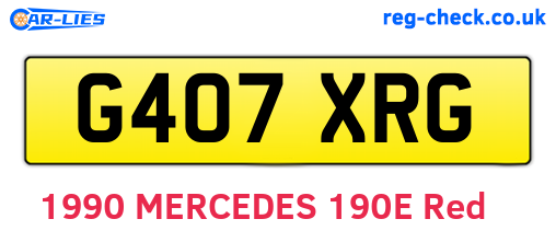 G407XRG are the vehicle registration plates.