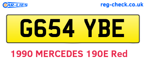G654YBE are the vehicle registration plates.