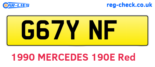 G67YNF are the vehicle registration plates.