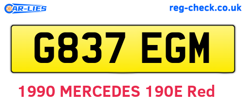 G837EGM are the vehicle registration plates.